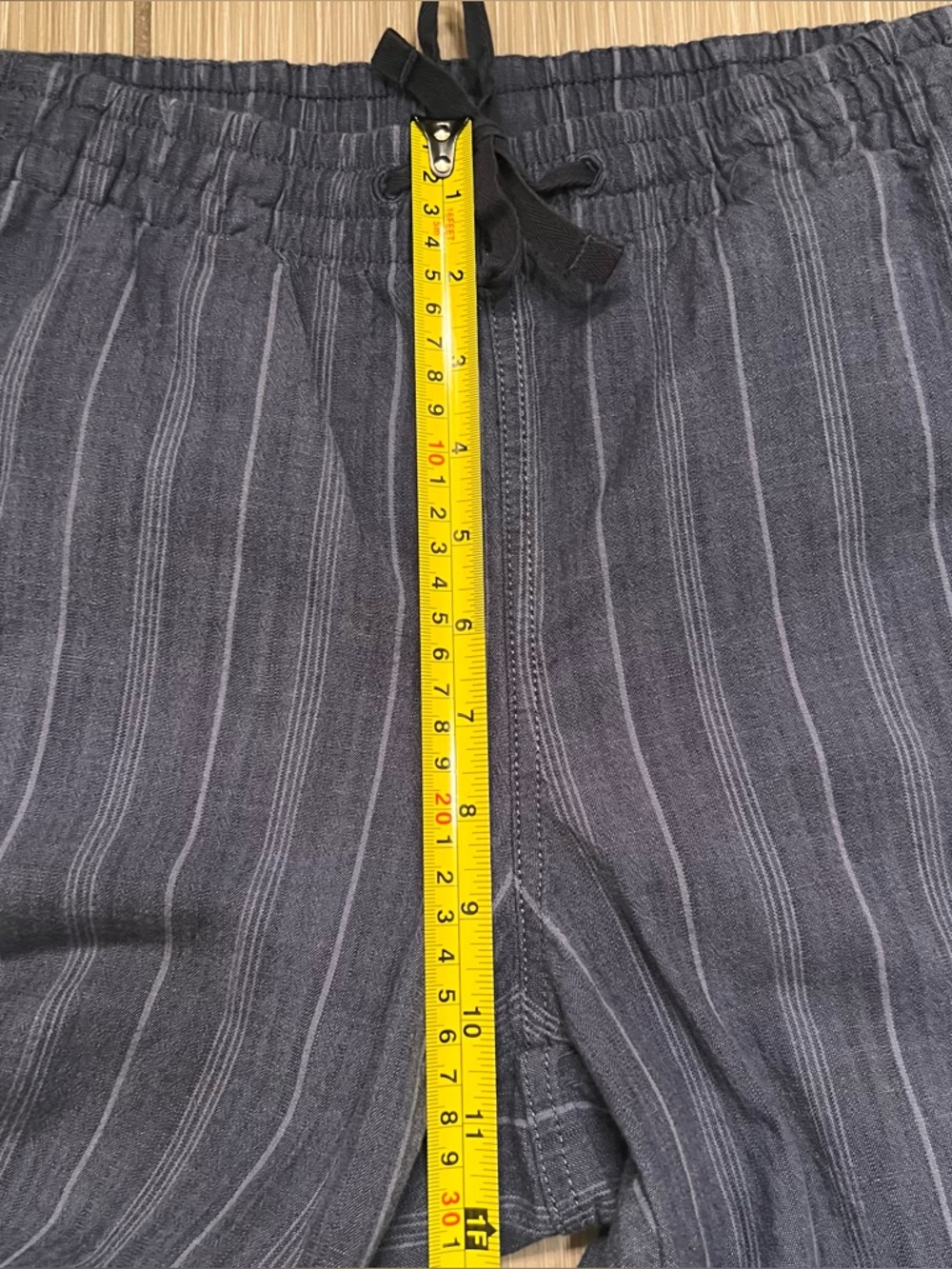 LL Bean Favorite Fit Pants cotton striped navy - Picture 8 of 14